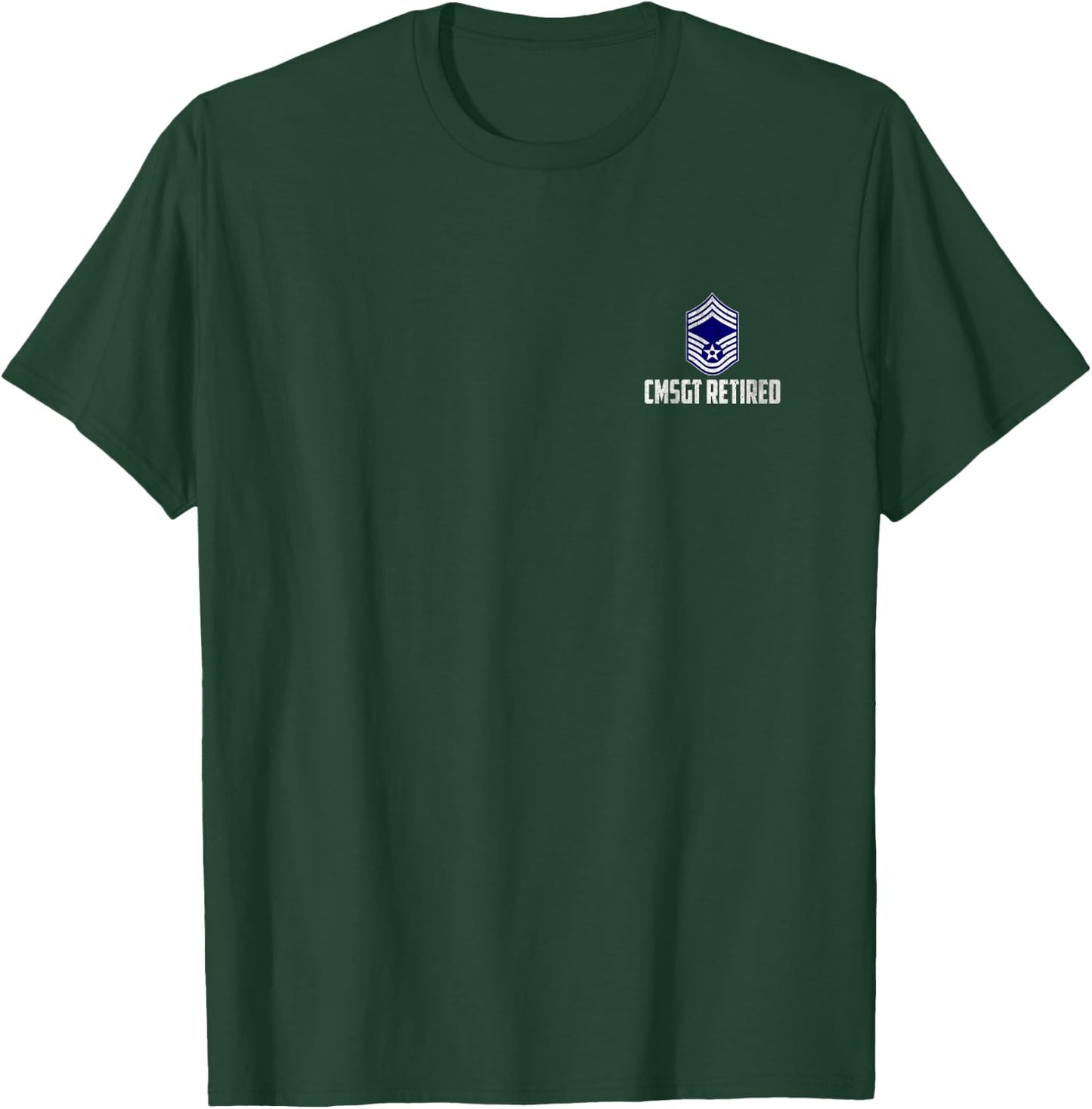 Retired E-9 Chief Master Sergeant CMSgt Rank Airman Logo T-Shirt - T-Shirt | Forest