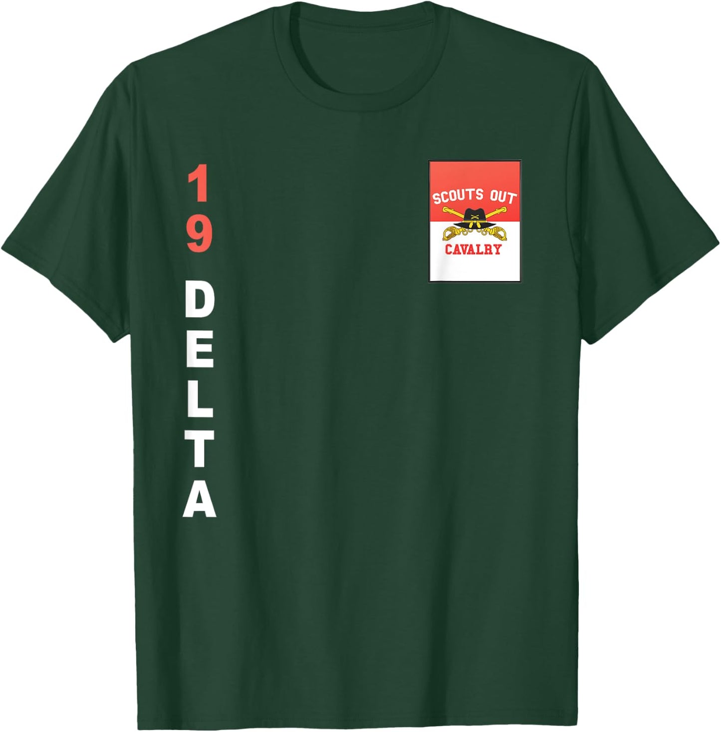 Army 19 Delta Cavalry Scout T Shirt T-Shirt - T-Shirt | Forest