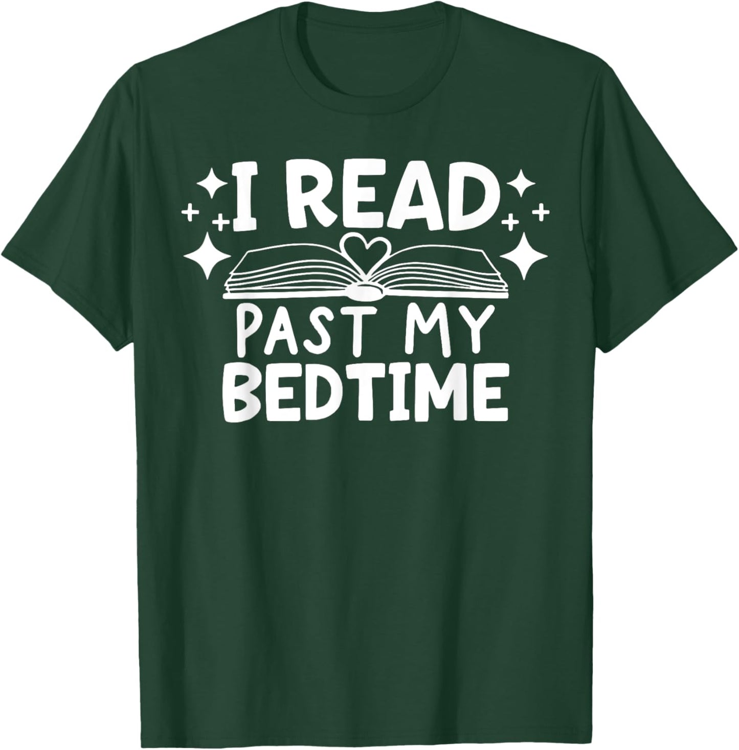 I Read Past My Bedtime , Small, Black T-Shirt - T-Shirt | Forest