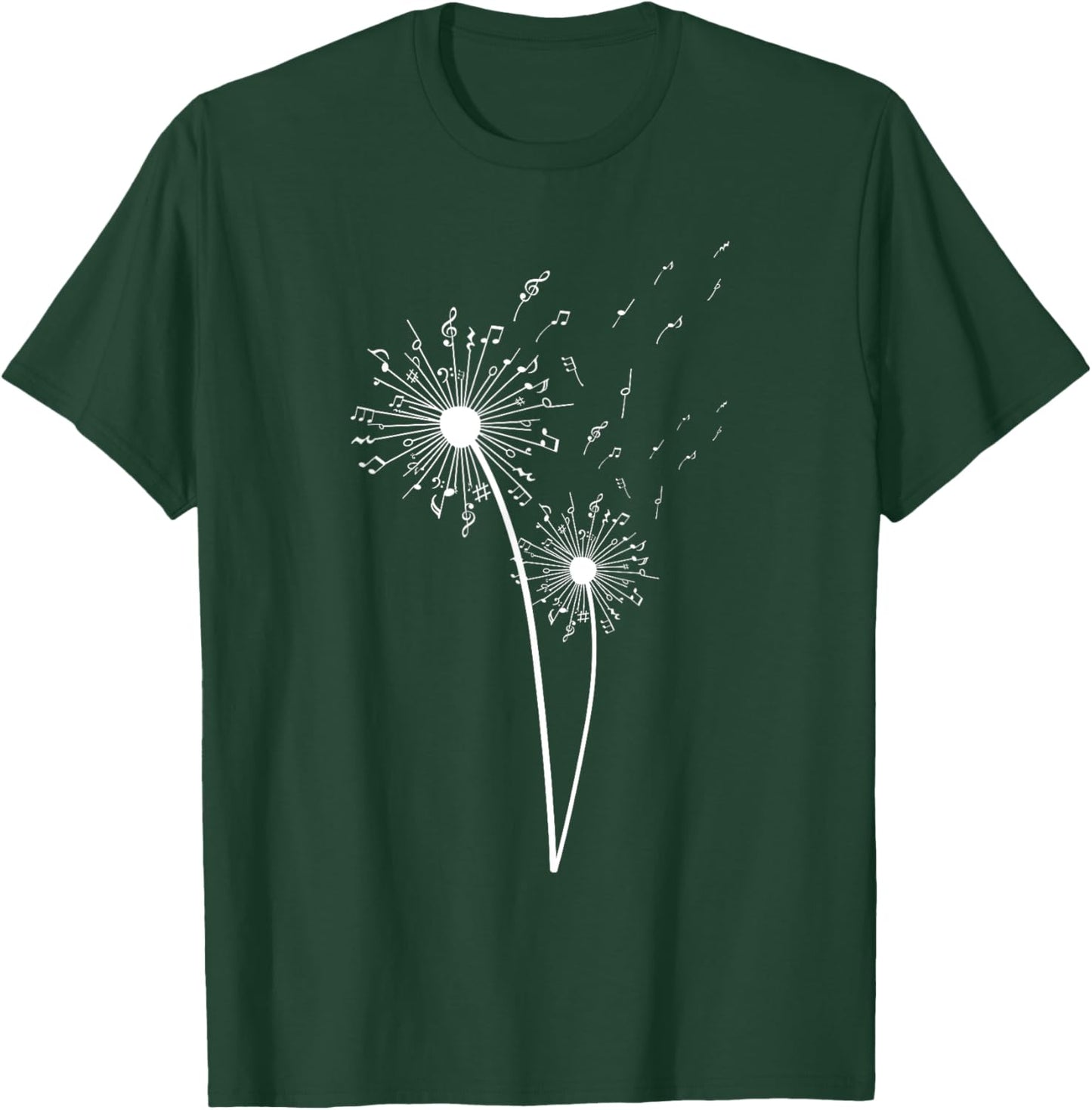 Music Note Design Women Music Teacher Music Lover T-Shirt - T-Shirt | Forest