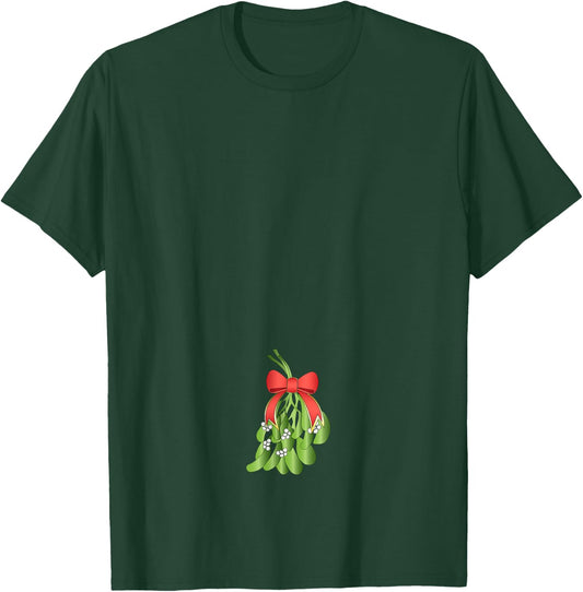 MISTLETOE Dirty Santa Xmas Funny Adult Humor Ugly Shirt Gift T-Shirt - T-Shirt | Forest