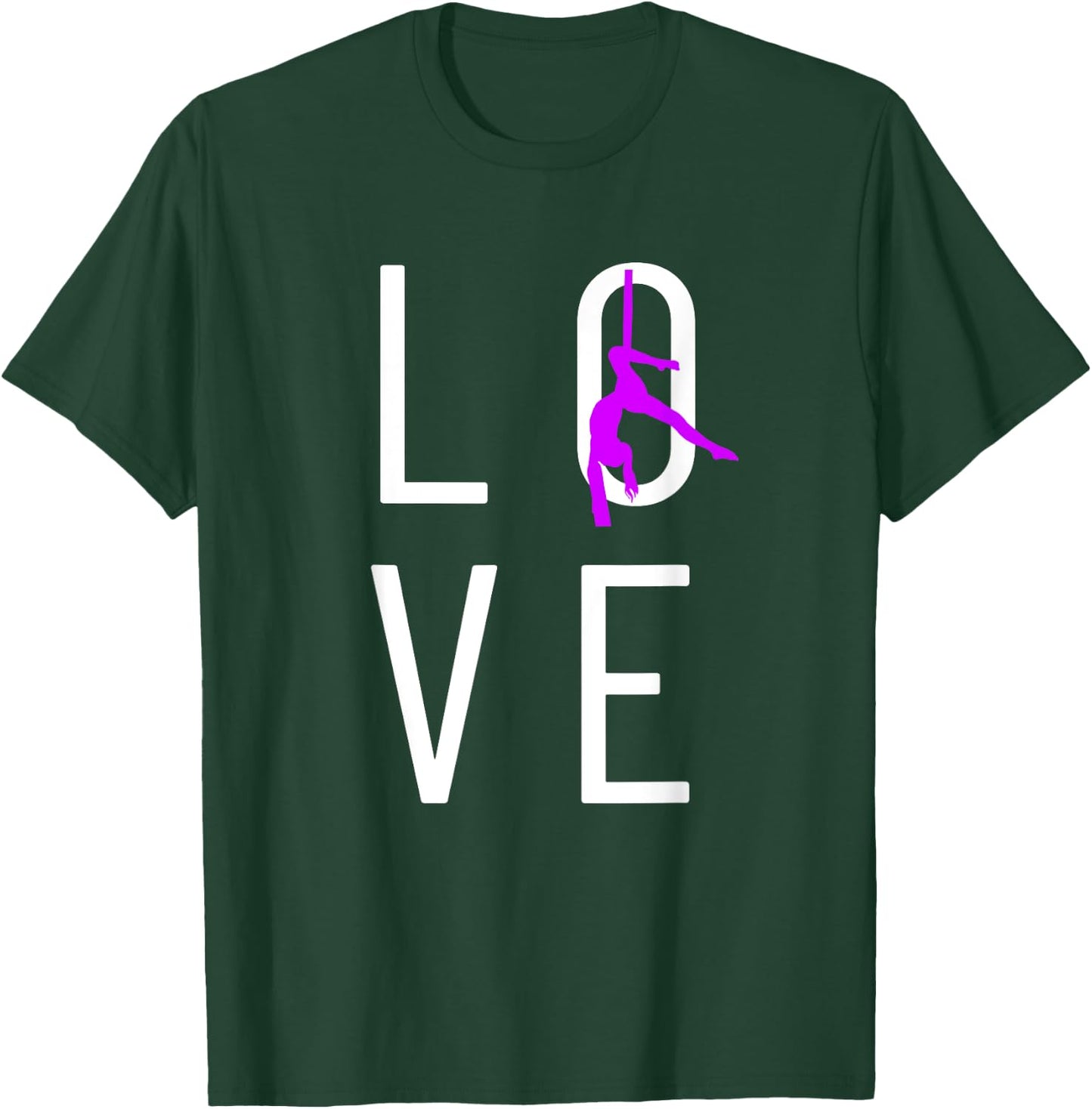 Love Aerial Silks Aerial Yoga Gifts, Aerialist Gymnast Heart T-Shirt - T-Shirt | Forest