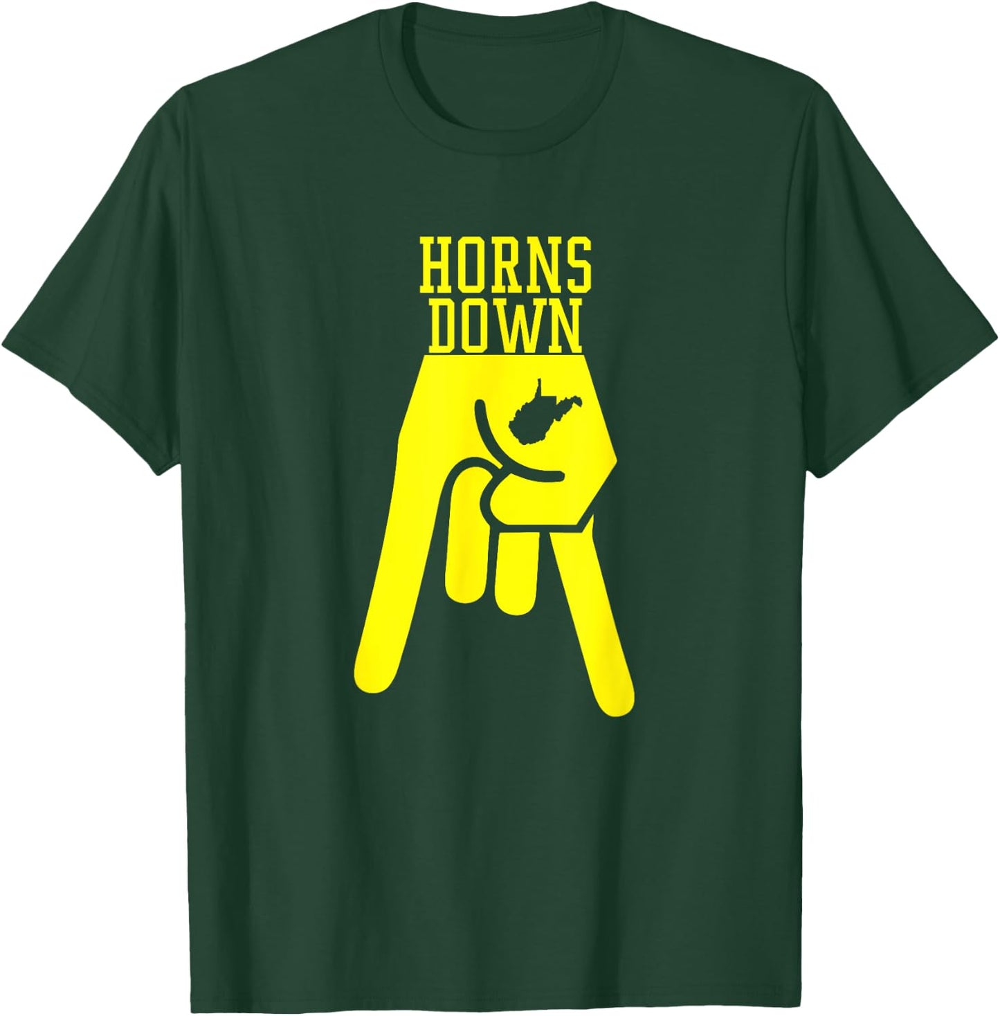 Horns Down West By God Virginia T-Shirt - T-Shirt | Forest