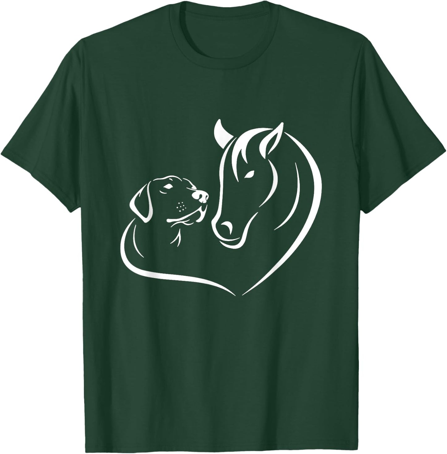 Dog Horse Lovers birthday Fantasy Dogs Funny Horses Women Girls Kids T-Shirt - T-Shirt | Forest