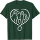 Dog Puppy and Baby Cat Heart - Animal Dog & Cat Heart T-Shirt - T-Shirt | Forest