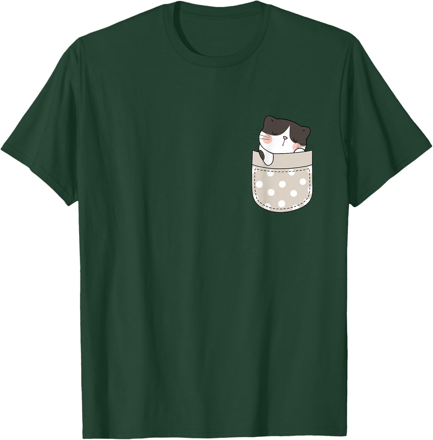 Kitty Cat In The Pocket Cute Pocket Kitten Women Kids T-Shirt - T-Shirt | Forest