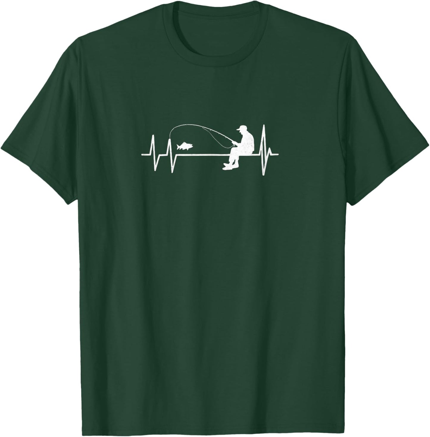 Fly Fishing Heartbeat Fish EKG Trout Fishing T-Shirt - T-Shirt | Forest