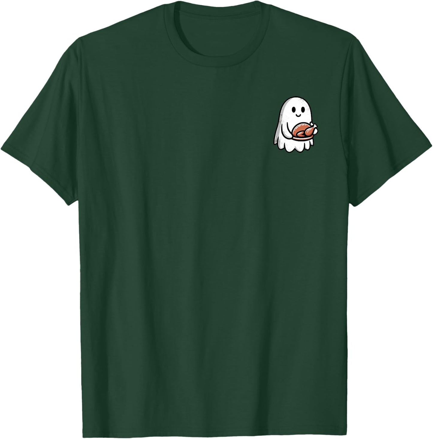 Thanksgiving Ghost Turkey Pocket Cute My Boo Halloween T-Shirt - T-Shirt | Forest