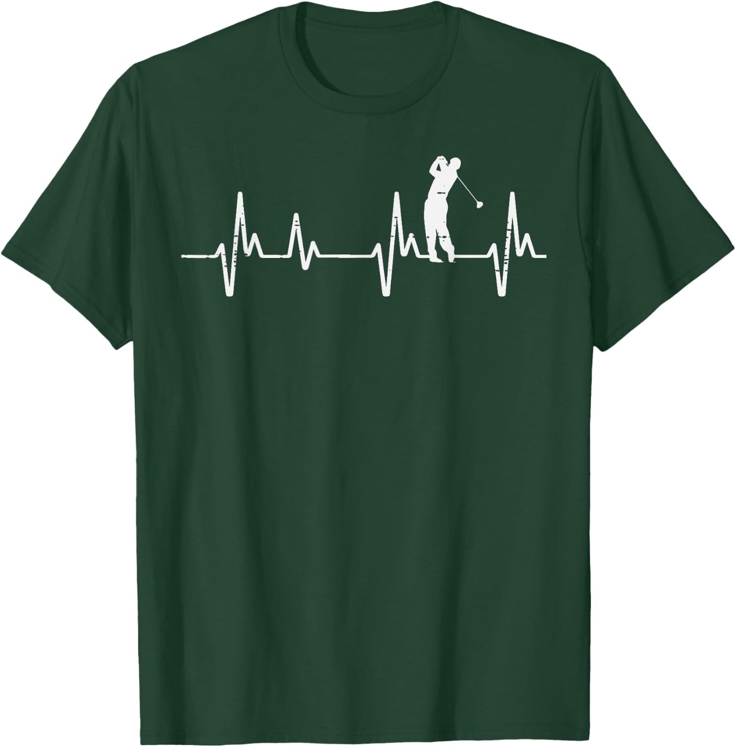 Golf Heartbeat Love Golfing Golfer Player Dad Men Women Kid T-Shirt - T-Shirt | Forest