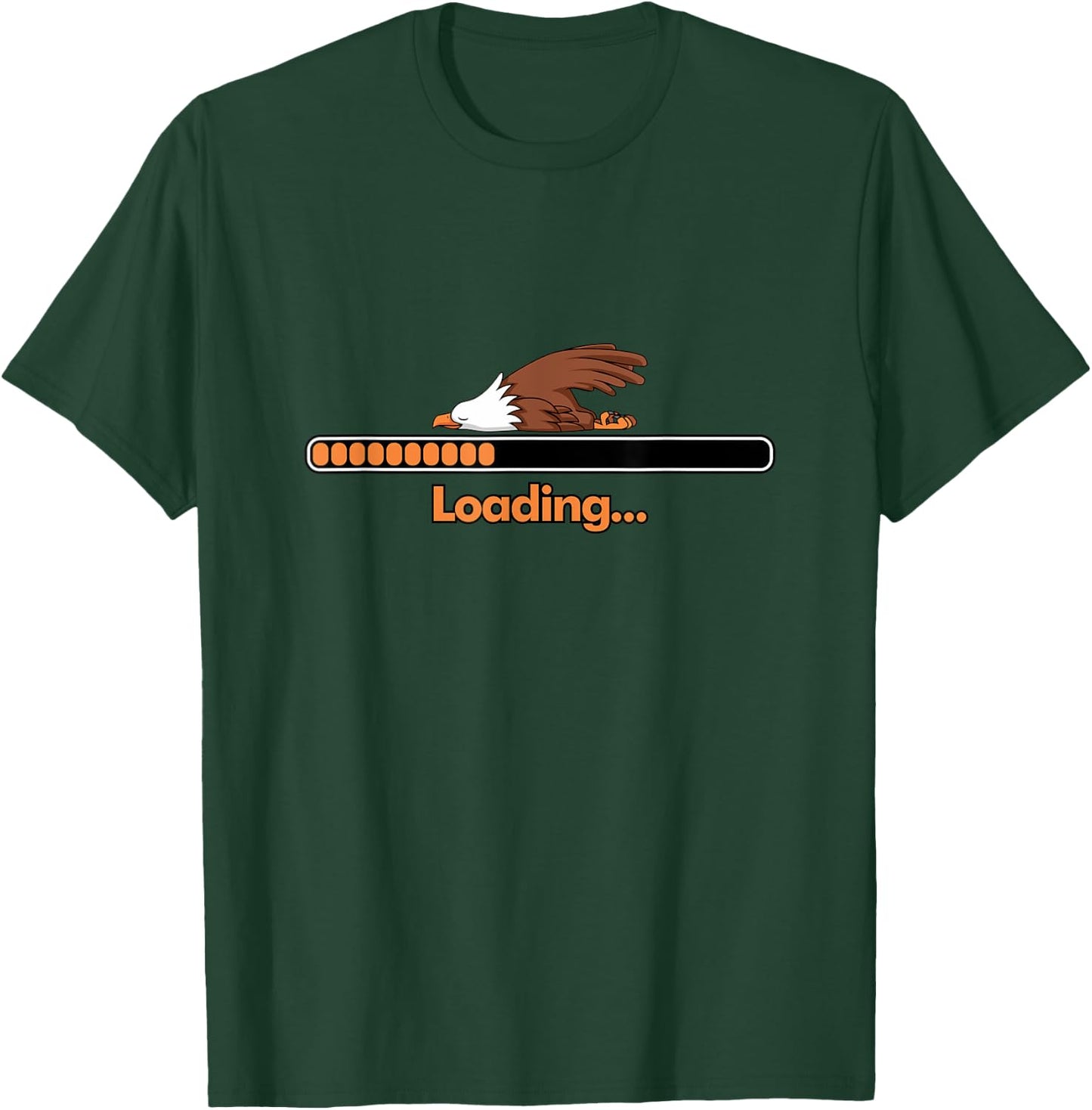 Sleep Loading Sleeping Lazy Nap Gamer American Bald Eagle T-Shirt - T-Shirt | Forest