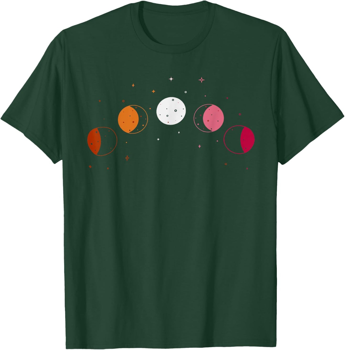 Moon Phases Subtle Lesbian Pride T-Shirt - T-Shirt | Forest