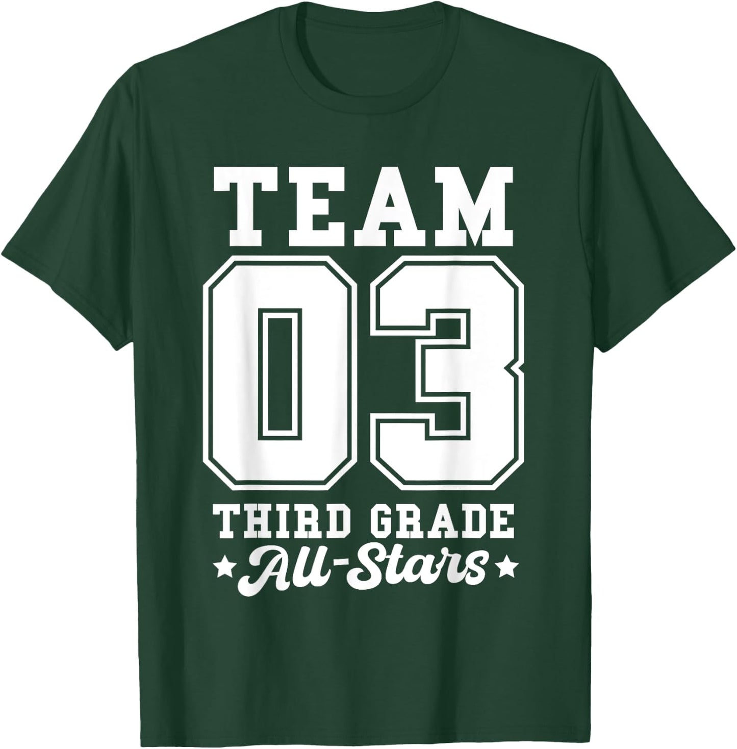 Team 3rd Grade All-Stars Back To School Sports Jersey T-Shirt - T-Shirt | Forest