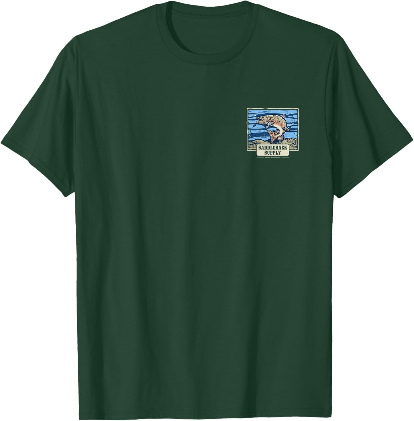Saddleback Fishing for Trout Logo Lightweight Graphic T-Shirt - T-Shirt | Forest