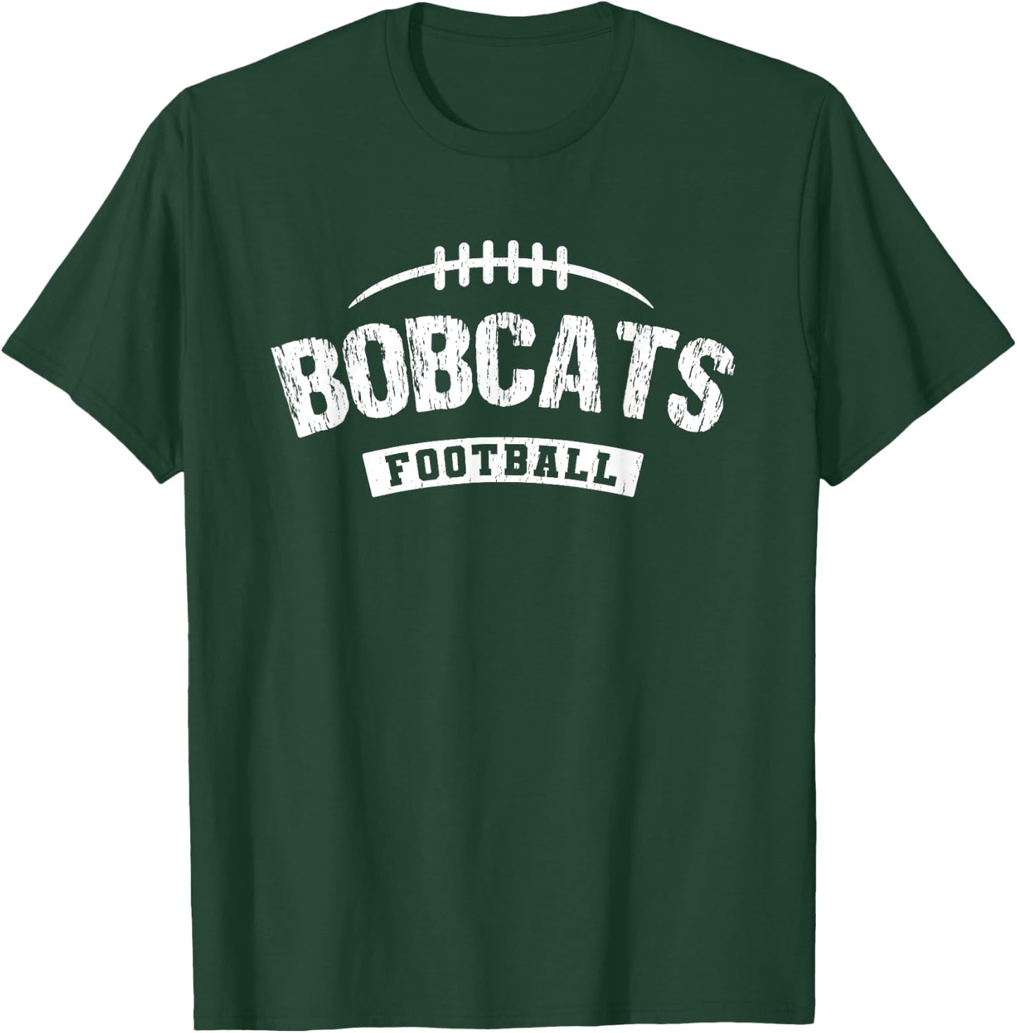 Bobcats Hallsville Football Distressed HS T-Shirt - T-Shirt | Forest