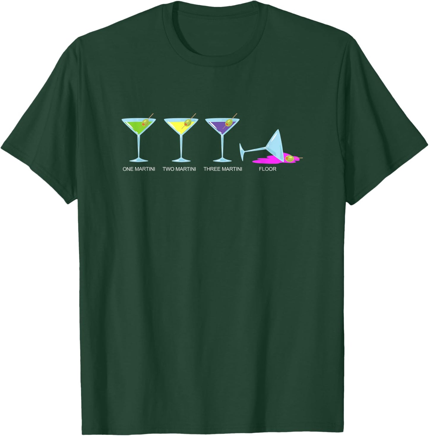 One martini two martini three martini floor - Drinking T-Shirt - T-Shirt | Forest