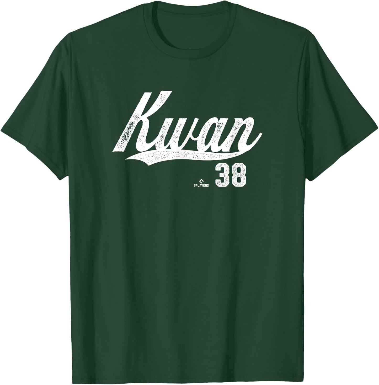 Distressed Swoosh Steven Kwan Cleveland Baseball MLBPA T-Shirt - T-Shirt | Forest