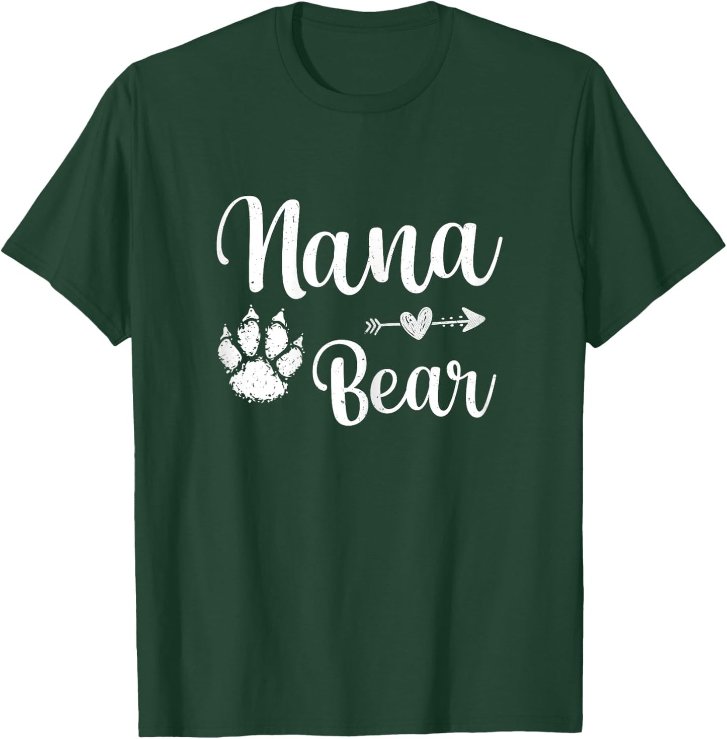 Cute Nana Bear Happy Mothers Day Nana Bear Paw Print Women T-Shirt - T-Shirt | Forest