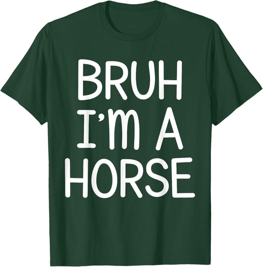 Pretend I'm A Horse Funny Lazy Halloween Costume Party T-Shirt - T-Shirt | Forest