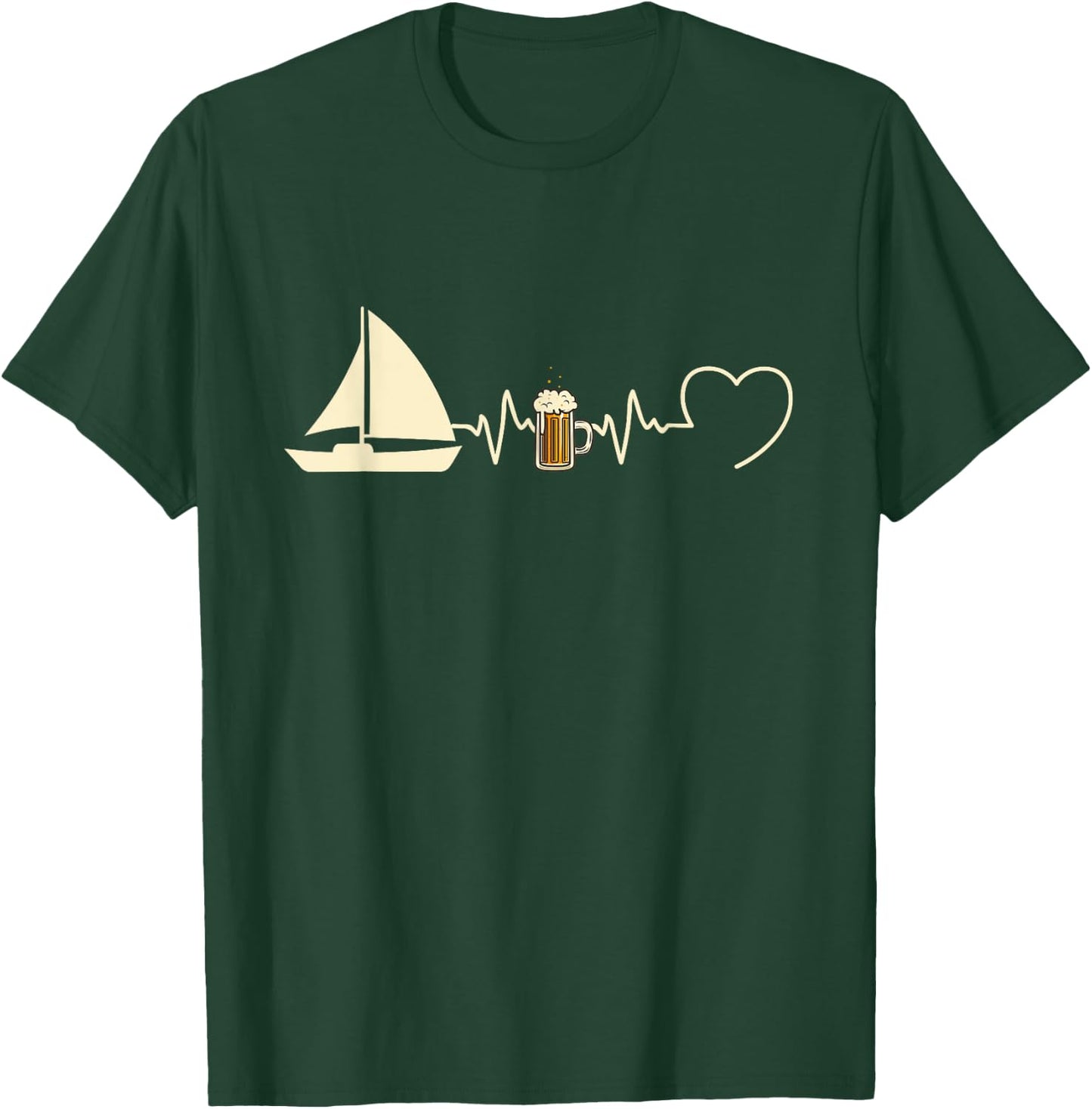 Catamaran Man Humour Boat Humorous Beer Beat T-Shirt - T-Shirt | Forest