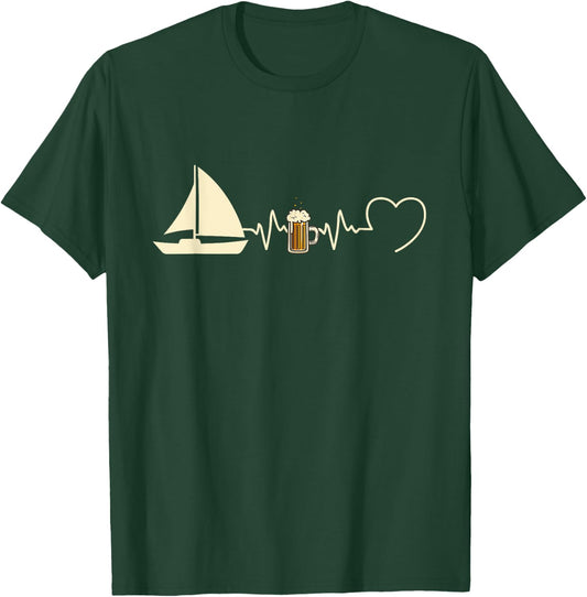 Catamaran Man Humour Boat Humorous Beer Beat T-Shirt - T-Shirt | Forest
