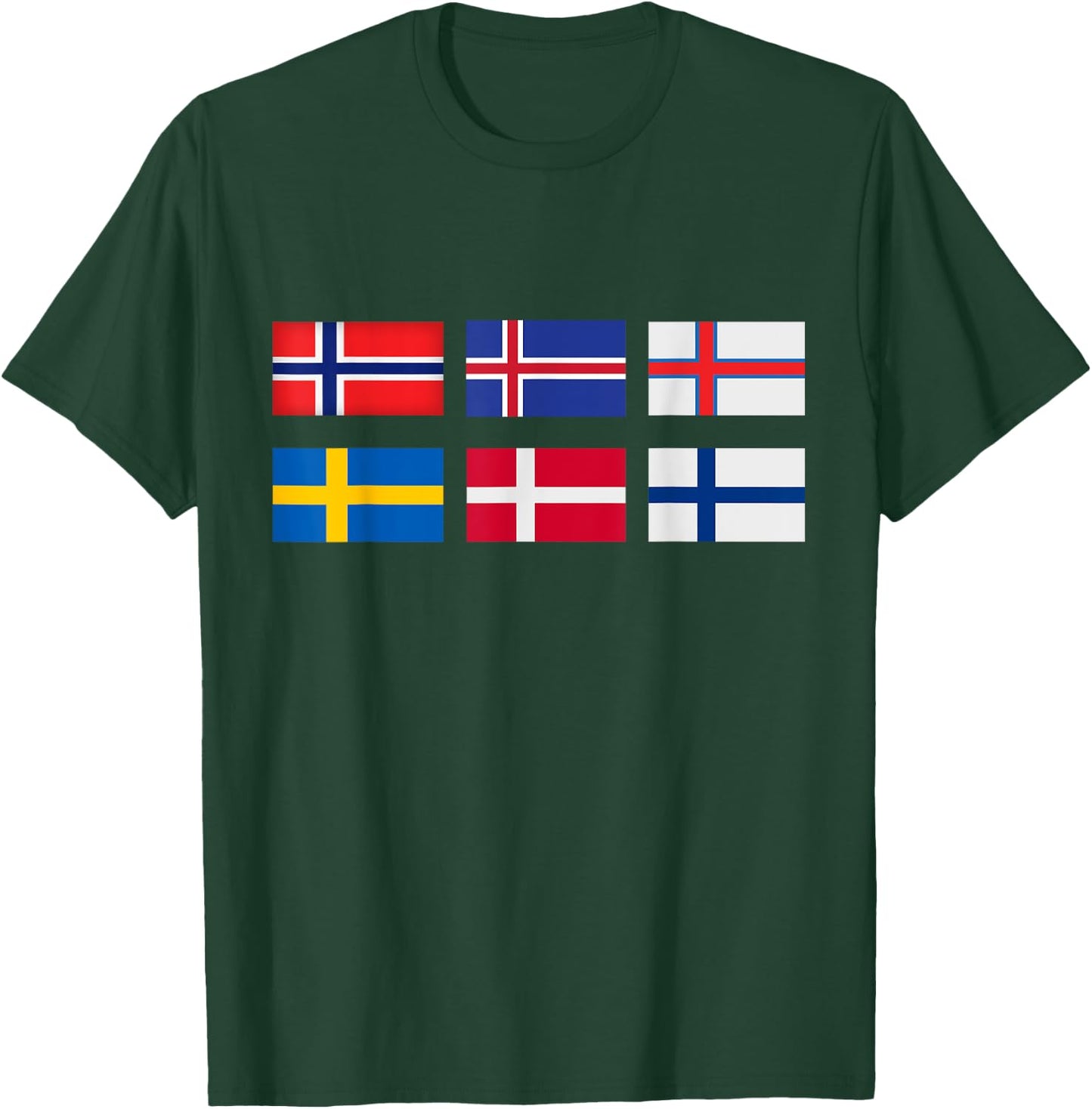 Scandinavia flag, the Nordic country's flag, Northern Europe T-Shirt - T-Shirt | Forest