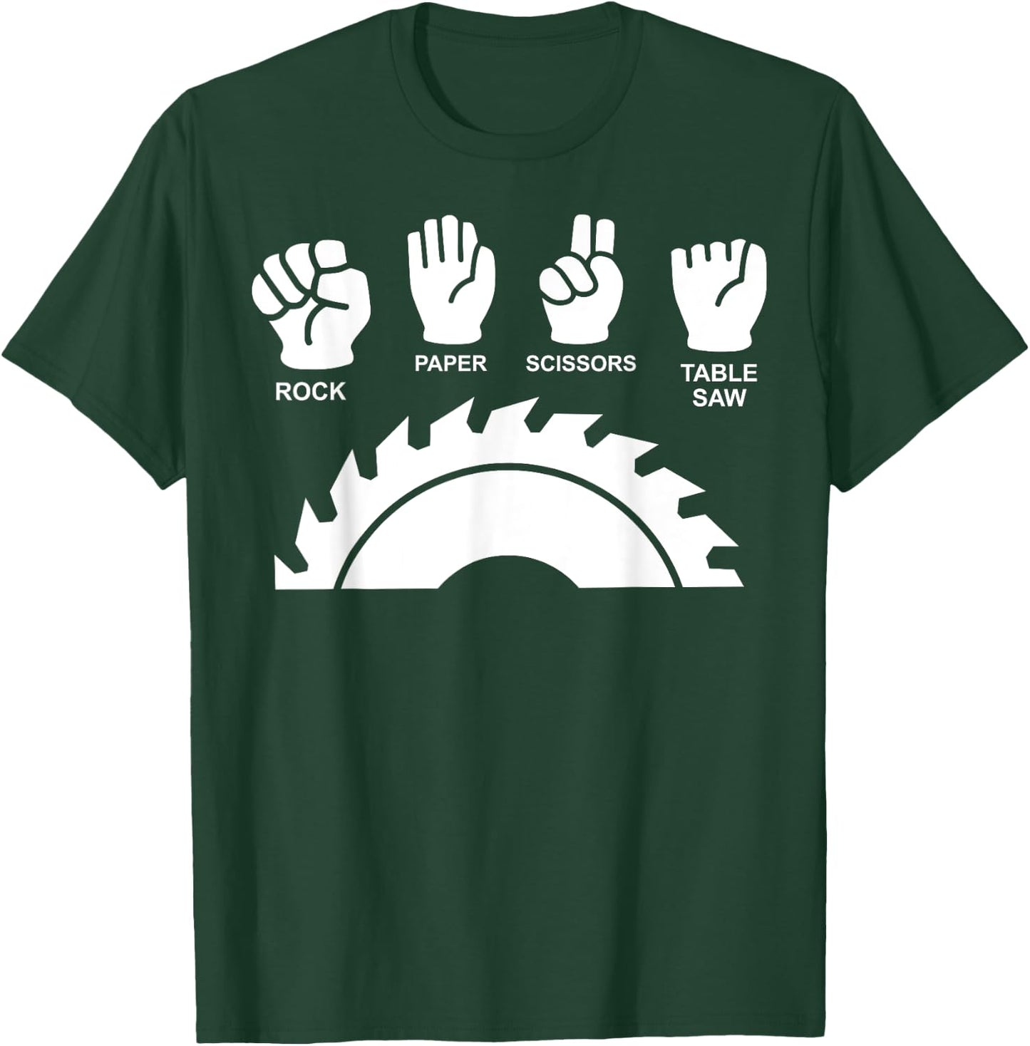 Woodworking Novelty Carpenter Rock Paper Scissor Table Saw T-Shirt - T-Shirt | Forest