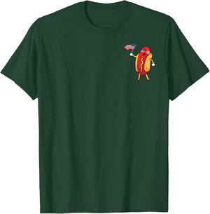 Hot Dog Pocket American Flag Freedom Patriotic 4th Of July Women Kids Men T-Shirt - T-Shirt | Forest