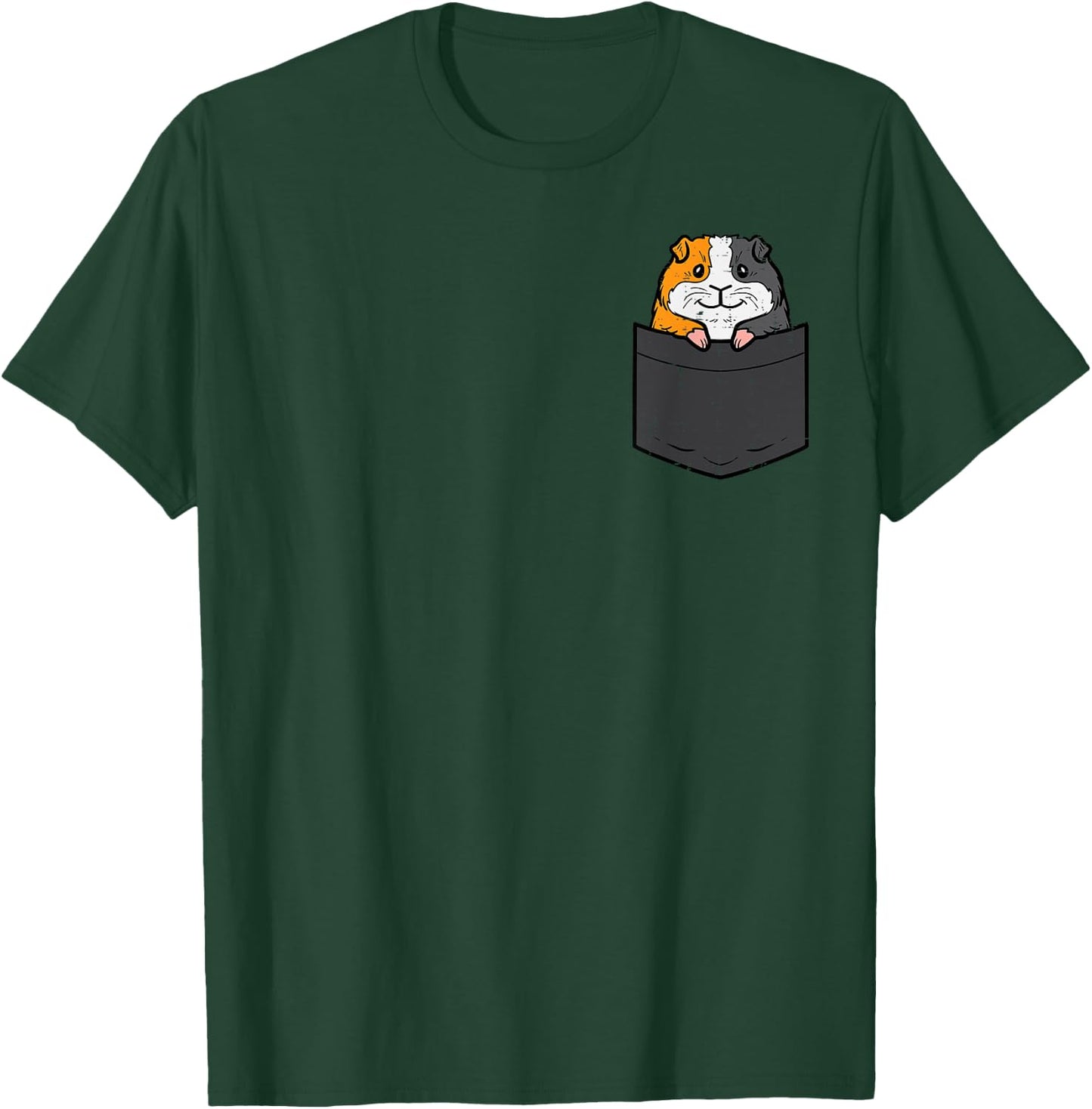 Guinea Pig Pocket Funny Cavy Rodent Animal Men Women Kids T-Shirt - T-Shirt | Forest