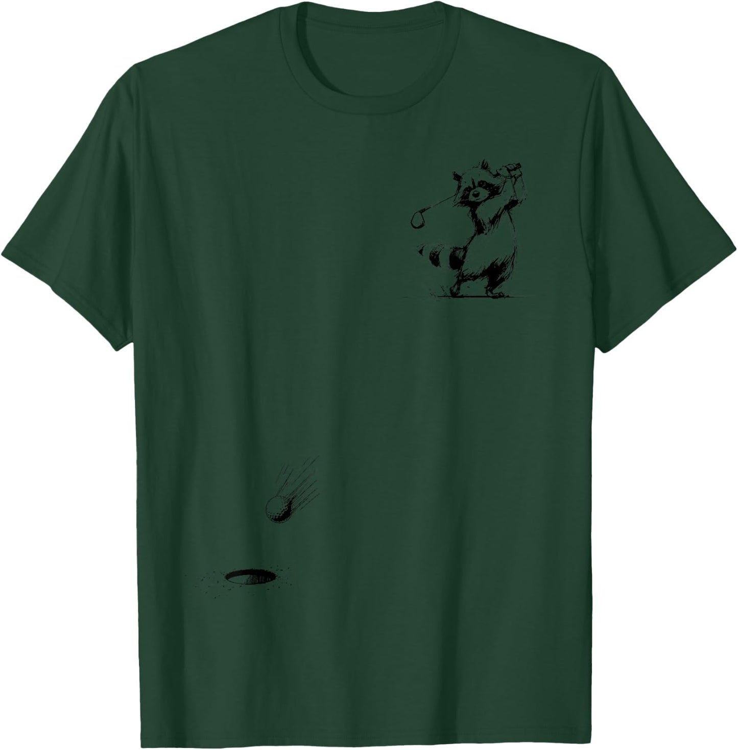 Retro Cute Raccoon Playing Golf Golfer Golf Lovers T-Shirt - T-Shirt | Forest
