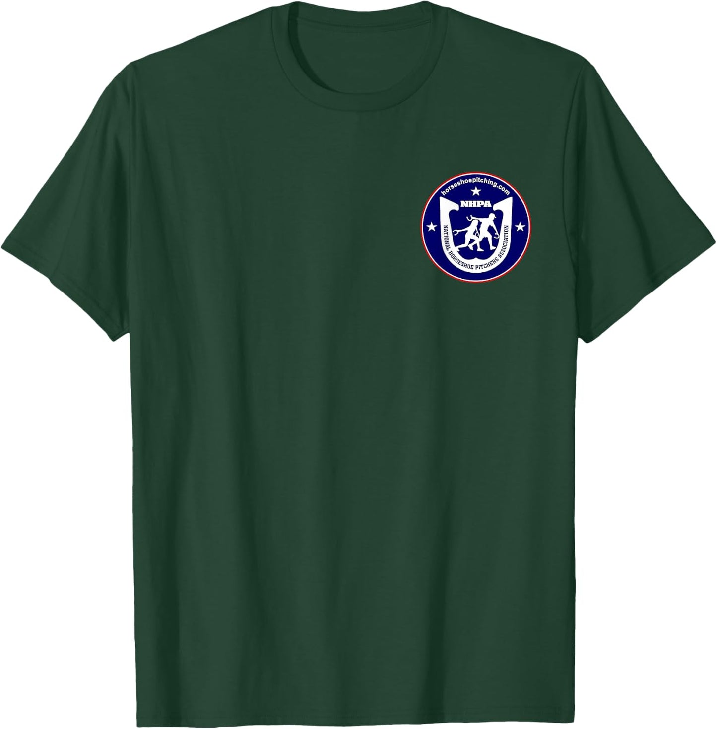 National Horseshoe Pitchers Association NHPA Logo on Front T-Shirt - T-Shirt | Forest
