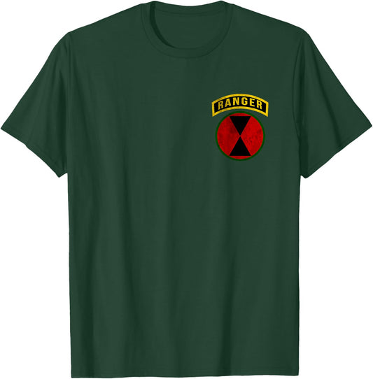7th Infantry Division Ranger Tab Logo Military Veteran Xmas T-Shirt - T-Shirt | Forest