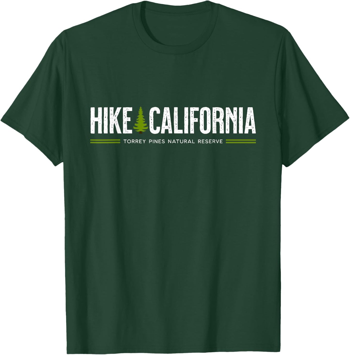 California CA Hike Torrey Pines Tree Retro Graphic T-Shirt - T-Shirt | Forest