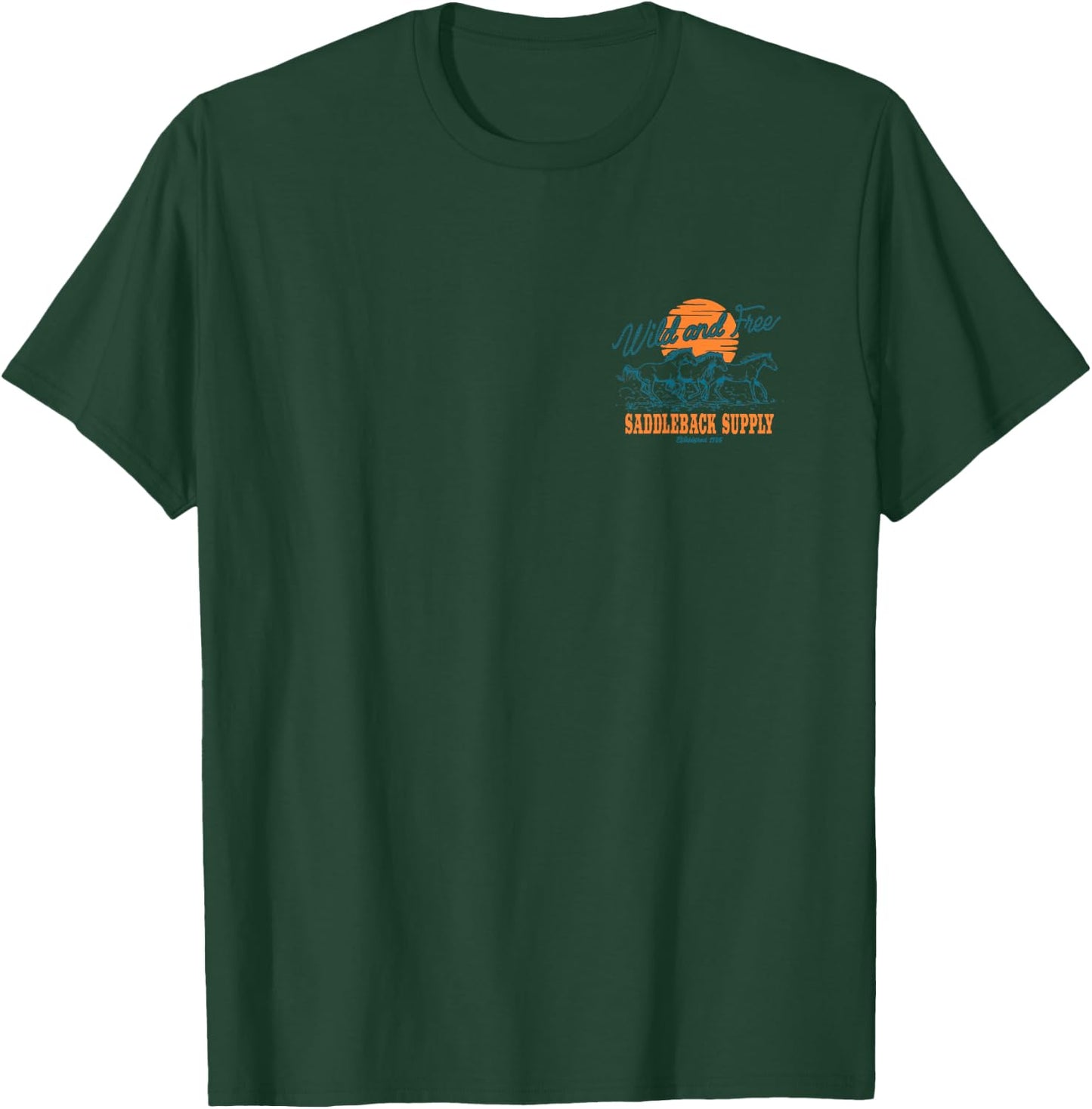 Saddleback Wild and Free Horses Logo Lightweight Graphic T-Shirt - T-Shirt | Forest