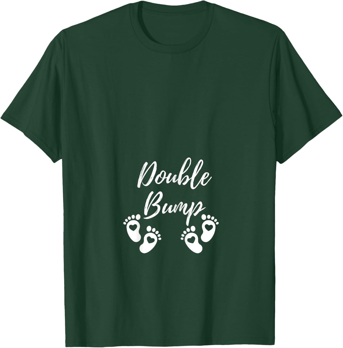 Maternity Top Double Bump Twin Pregnancy Announcement T-Shirt - T-Shirt | Forest