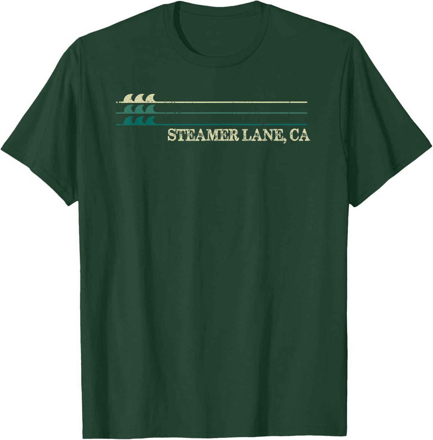 Steamer Lane California Break Surfing Retro Wave T-Shirt - T-Shirt | Forest