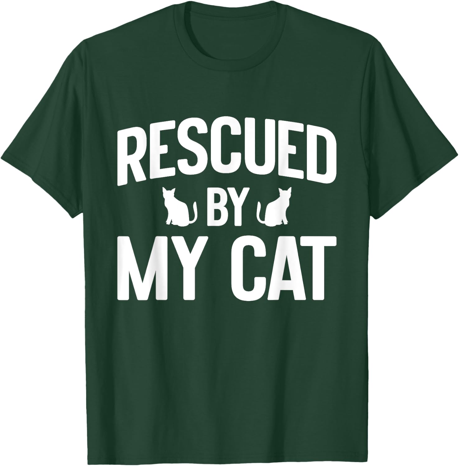 Rescued by My Cat Mom Men Women T-Shirt - T-Shirt | Forest
