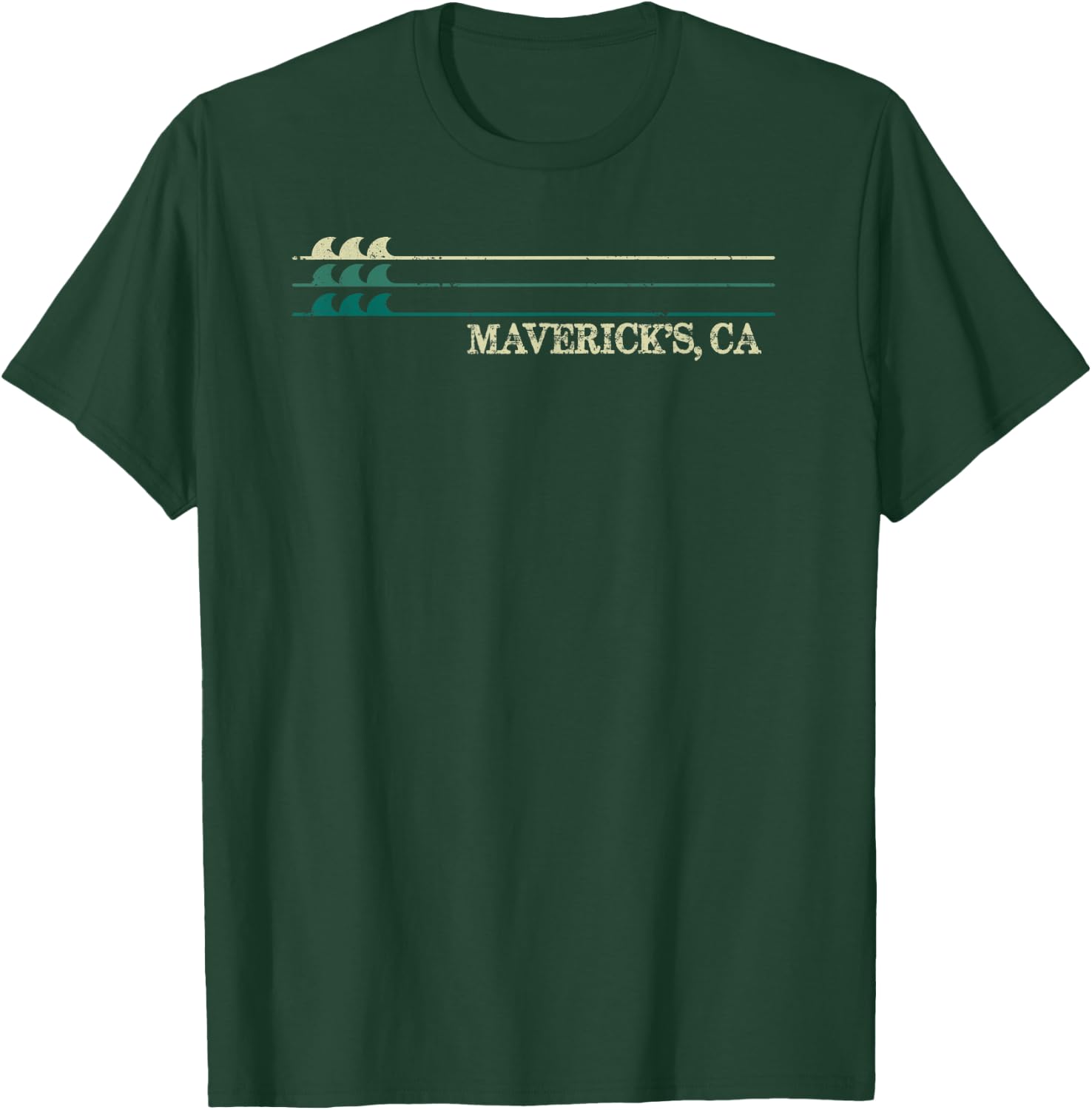 Maverick's California Break Surfing Retro Wave T-Shirt - T-Shirt | Forest