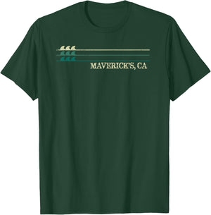 Maverick's California Break Surfing Retro Wave T-Shirt - T-Shirt | Forest