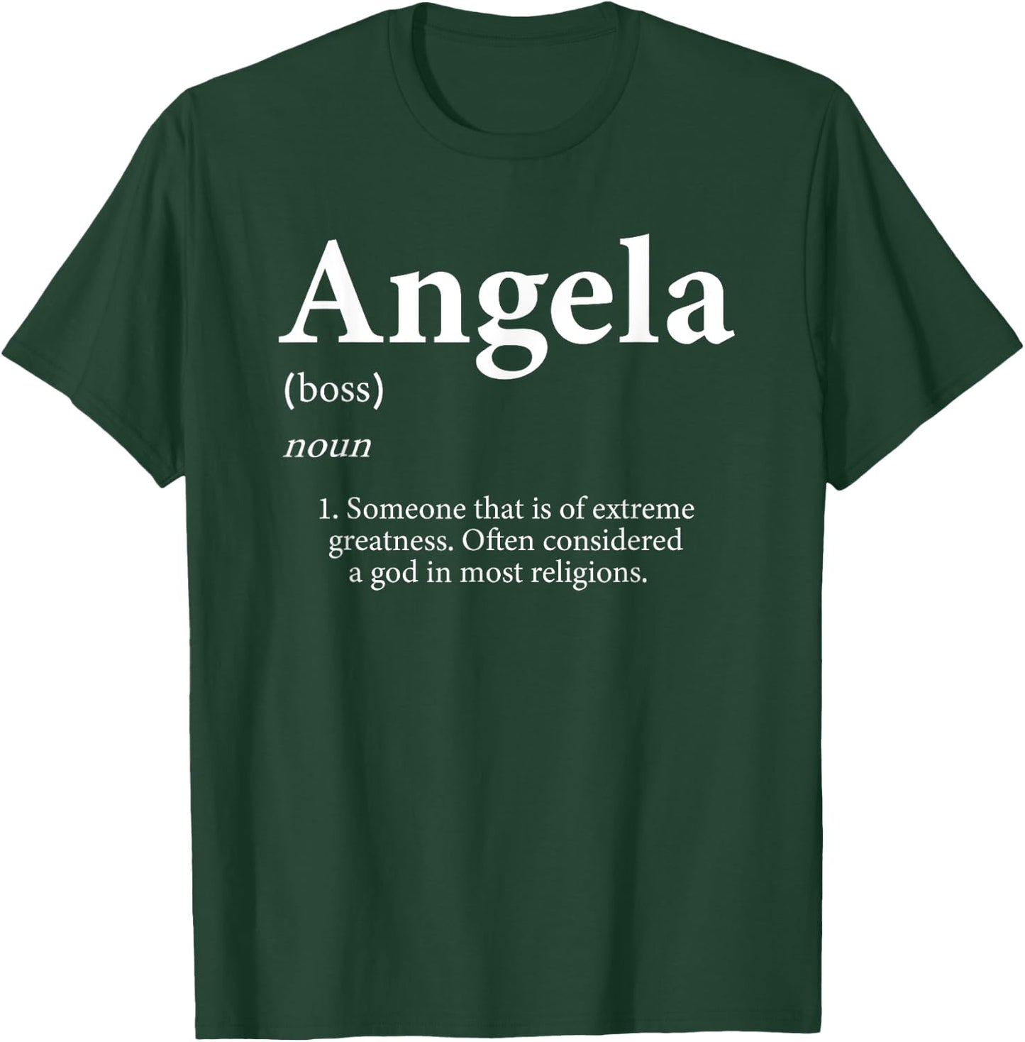 Angela Definition Funny First Name Birthday Party For Angela T-Shirt - T-Shirt | Forest