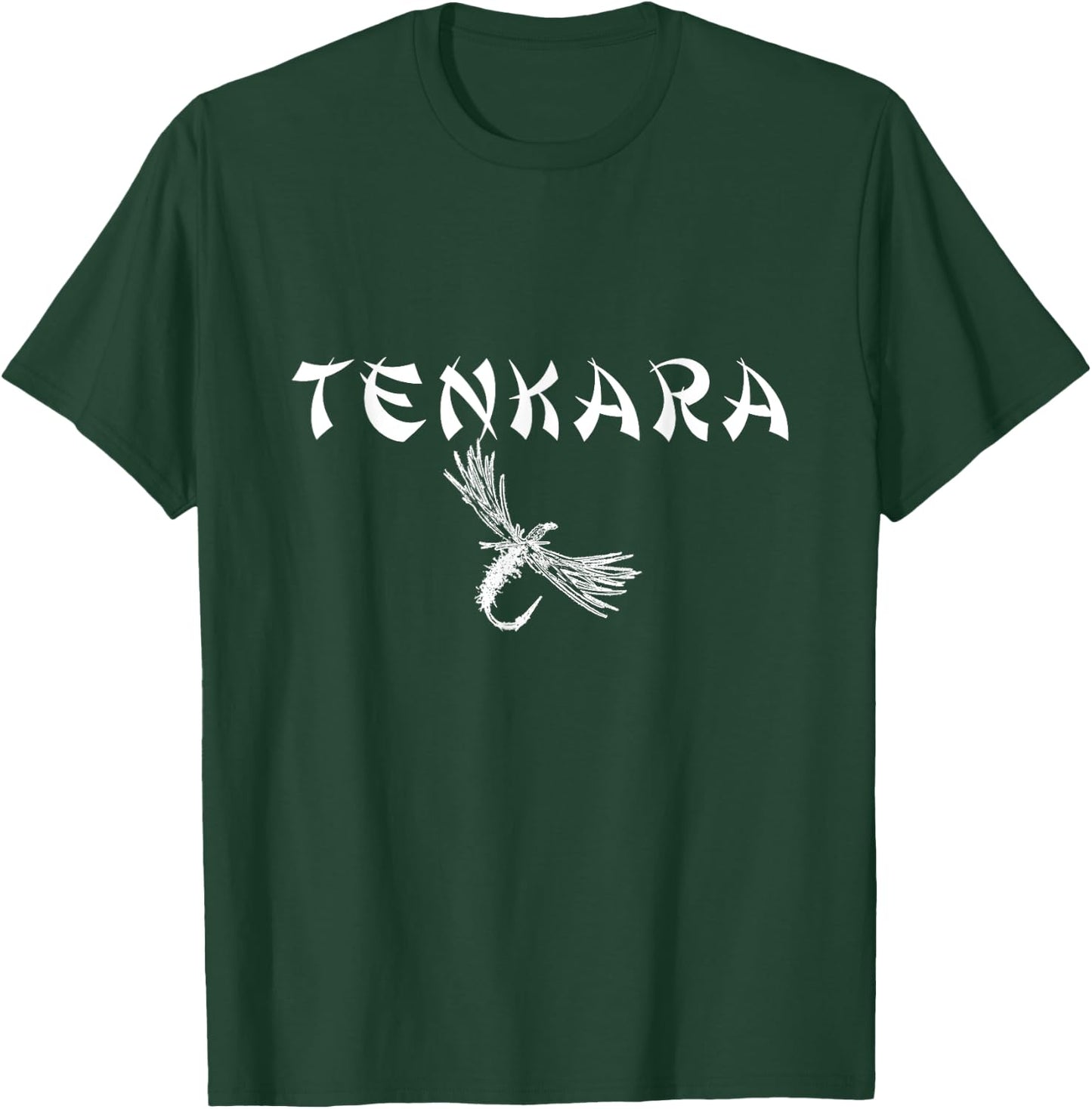 TENKARA fishing-shirt with fly T-Shirt - T-Shirt | Forest