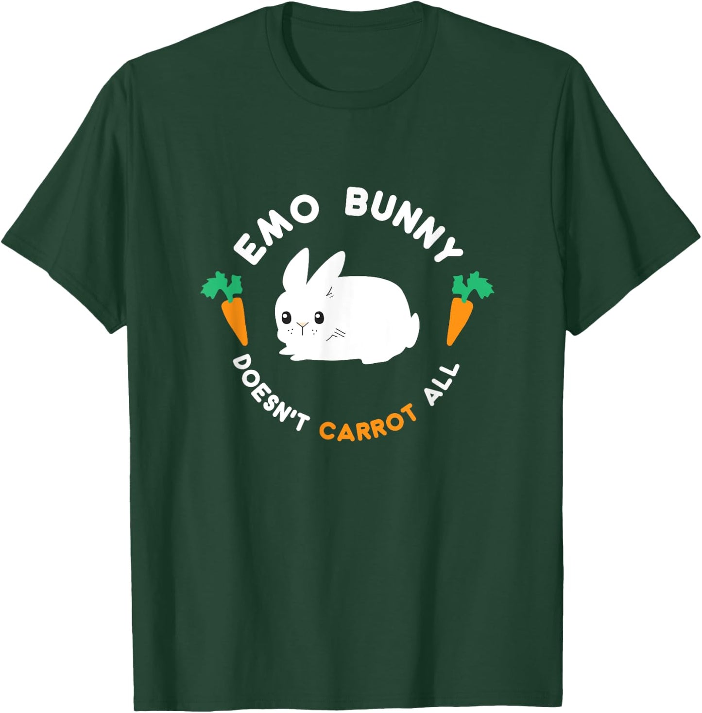 Emo Bunny Doesn't Carrot All Shirt, Funny Cute Easter Gift T-Shirt - T-Shirt | Forest
