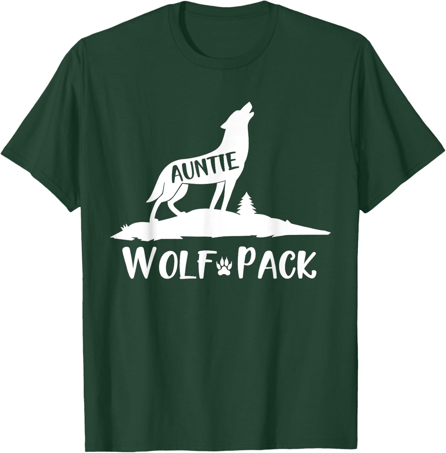 Wolf Pack Matching Family Auntie Wolf Wolves T-Shirt - T-Shirt | Forest