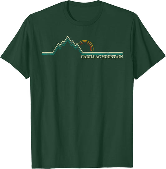Retro Cadillac Mountain Acadia National Park Maine T-Shirt - T-Shirt | Forest