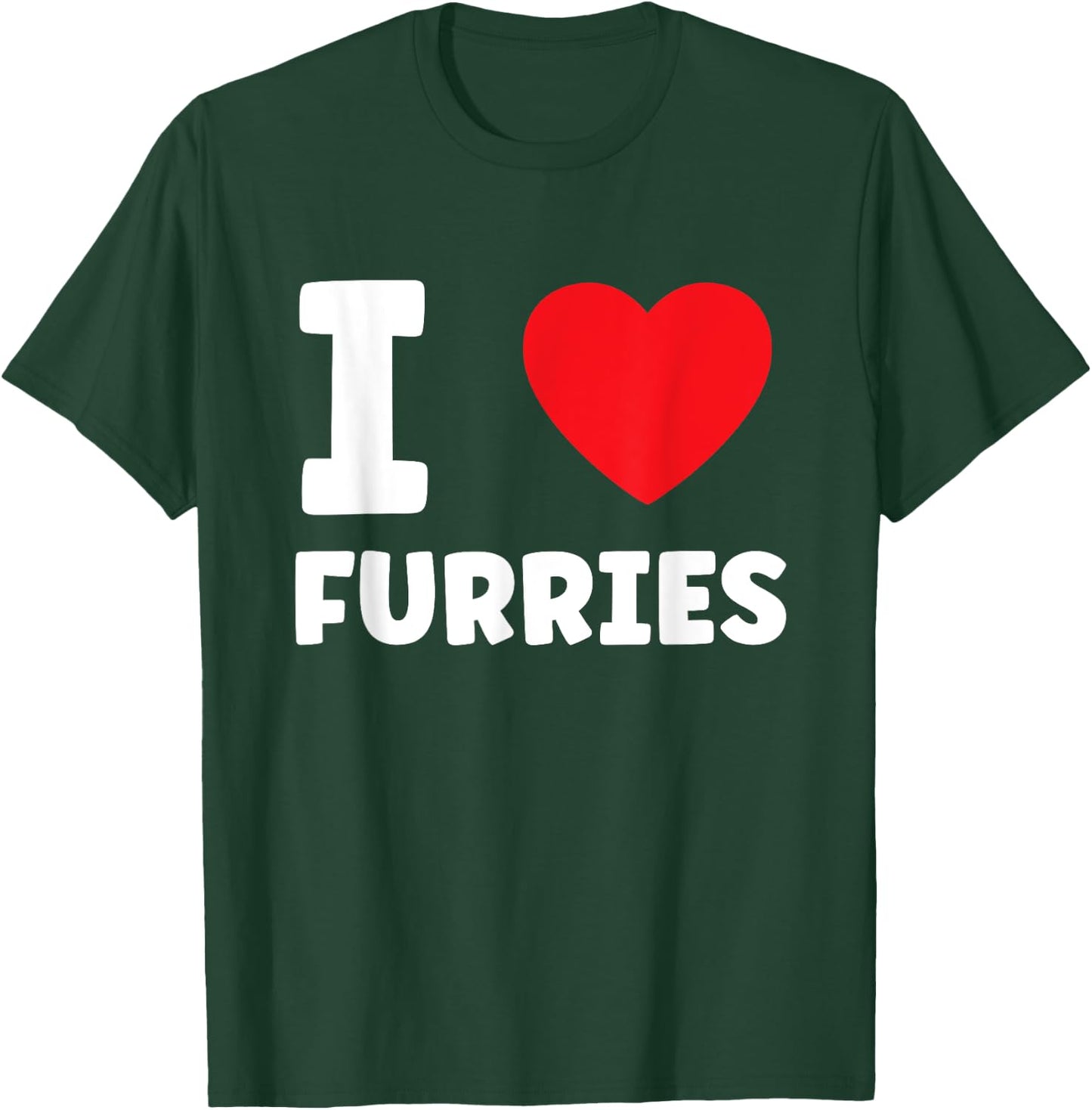Cute I Heart Furries Furry Fandom Love T-Shirt - T-Shirt | Forest