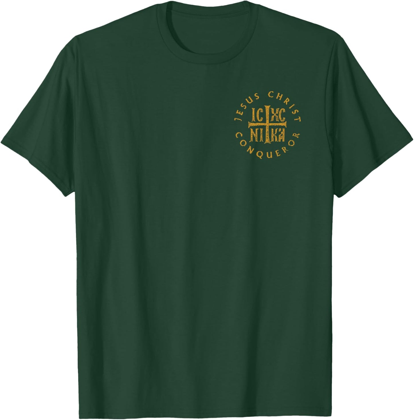 IC XC NIKA Cross Christogram Orthodox Jesus Christ Side T-Shirt - T-Shirt | Forest
