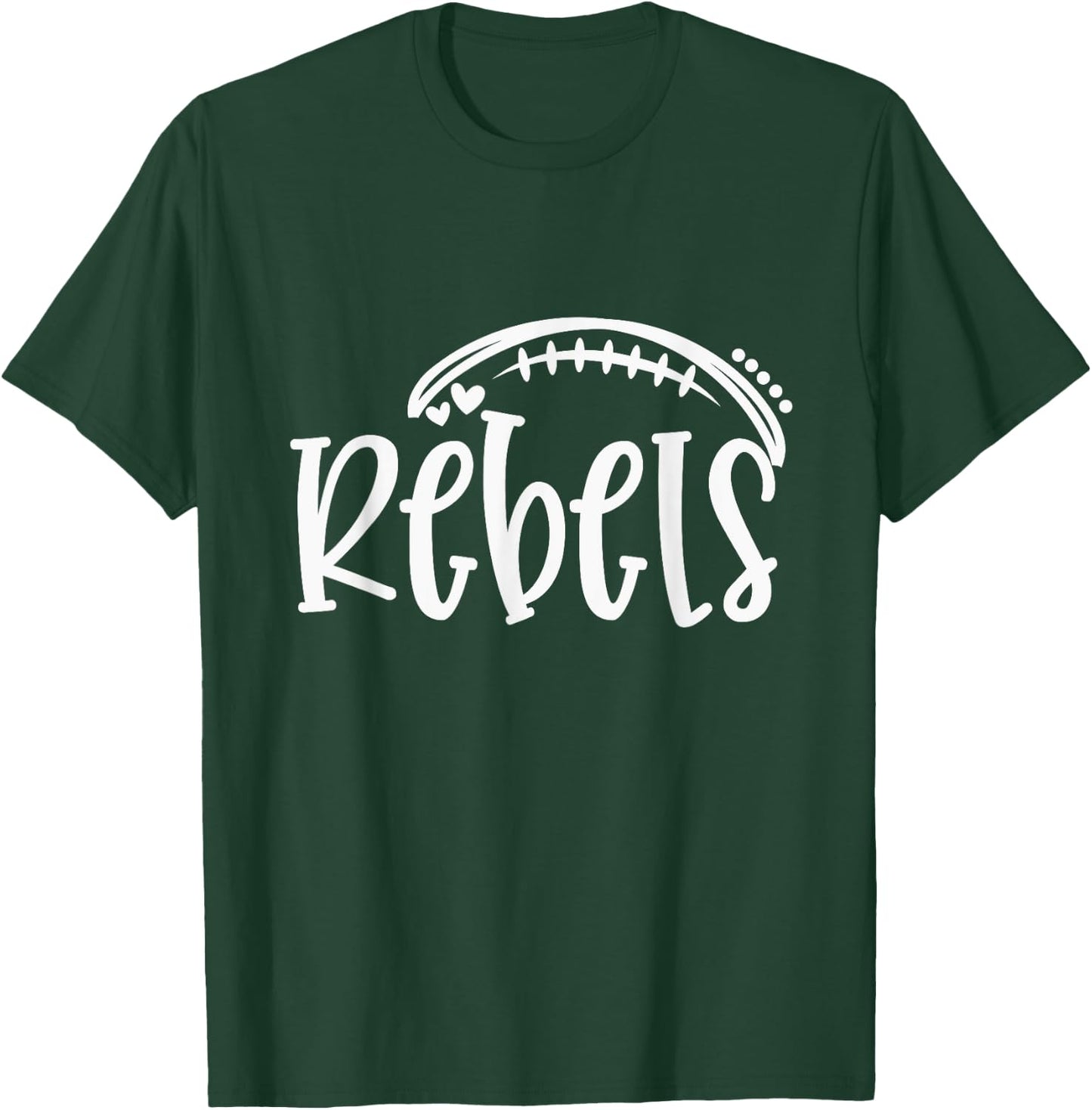 Rebel Pride Football School Spirit Game Day T-Shirt - T-Shirt | Forest