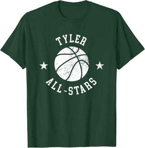 Tyler Vintage All-Stars Retro 80s Basketball T-Shirt - T-Shirt | Forest