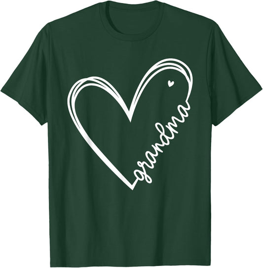 Grandma Heart Women for Christmas Mother's Day Birthdays T-Shirt - T-Shirt | Forest
