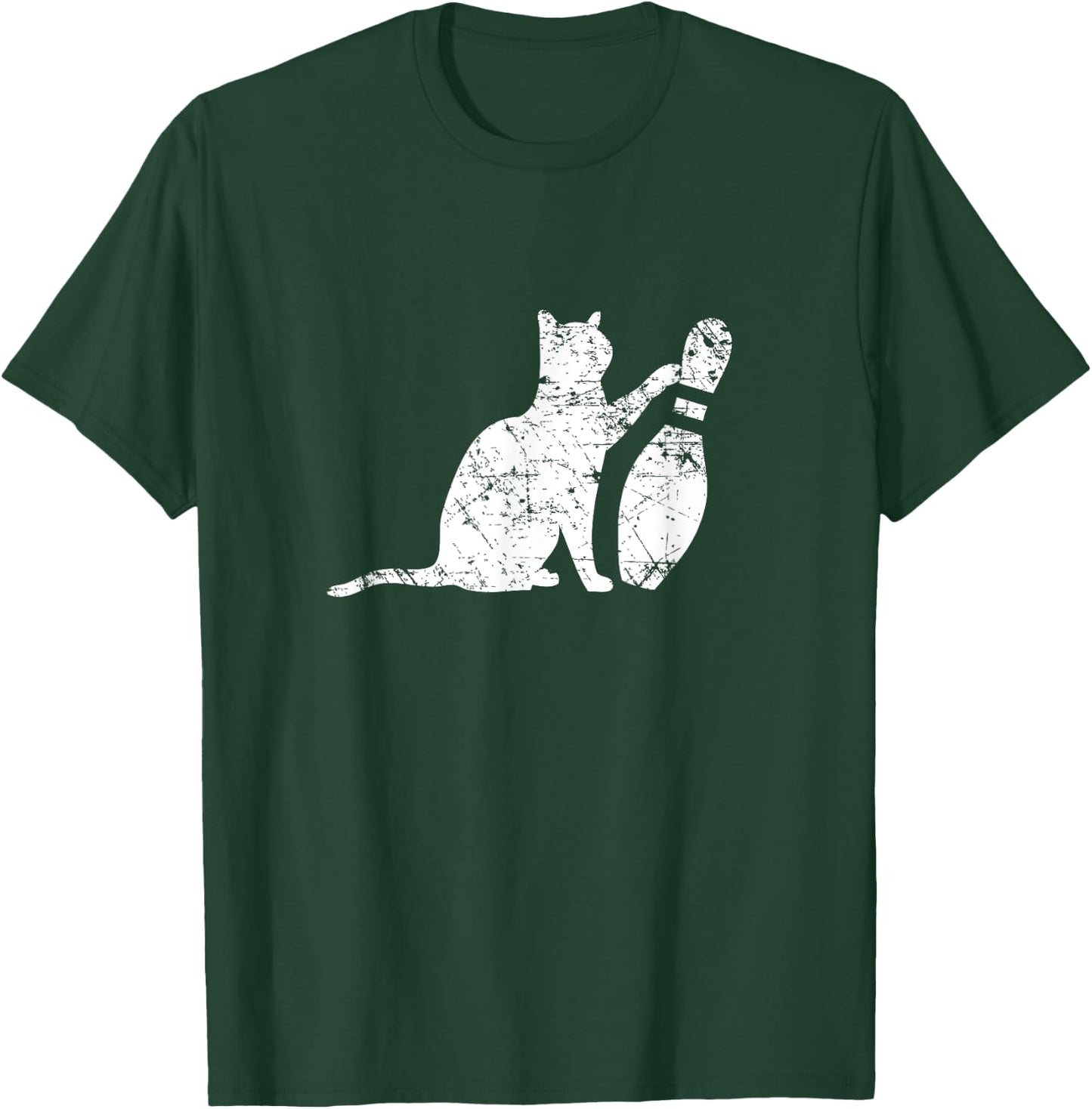Ornery Alley Cat Tipping Bowling Pin Funny Team Gift T-Shirt - T-Shirt | Forest