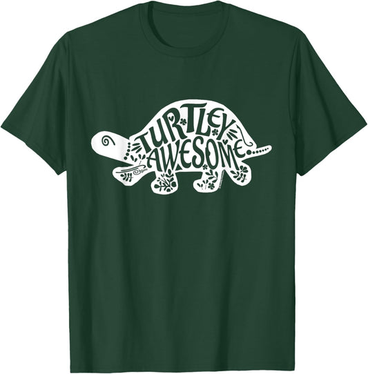 Turtley Awesome Tortoise Funny Turtle Pun Sulcata T-Shirt - T-Shirt | Forest
